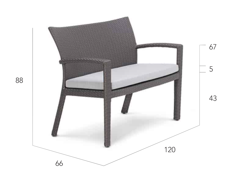 2 Seater Arm Chair